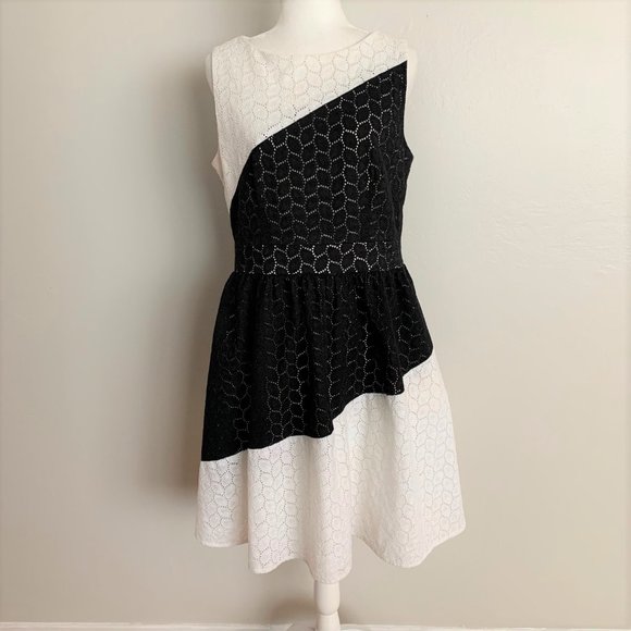 Anthropologie Dresses & Skirts - Ivy + Blue Black & White Lace Flare Dress